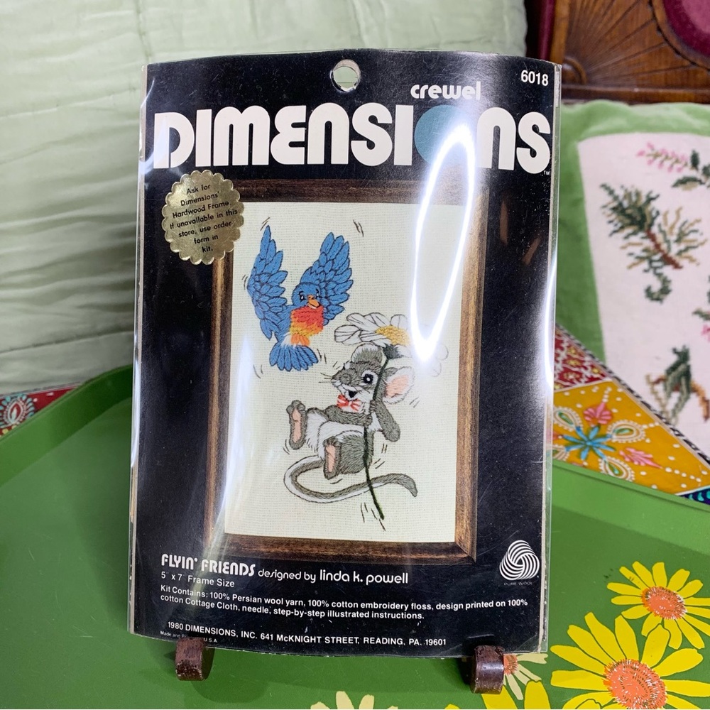 80s Mouse Crewel Embroidery Kit